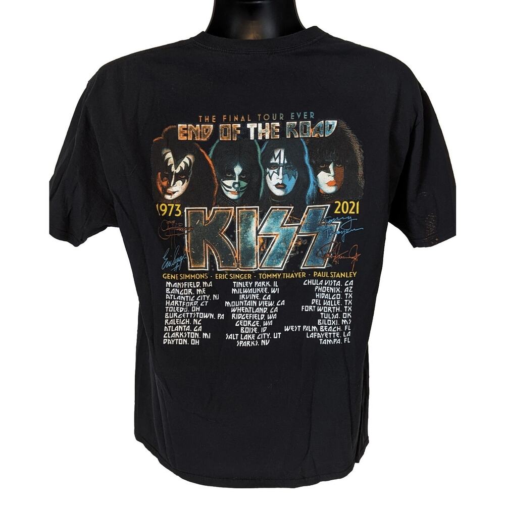 Kiss 2021 End of the Road Tour t-shirt Men's Large Fruit of the Loom 100% cotton
